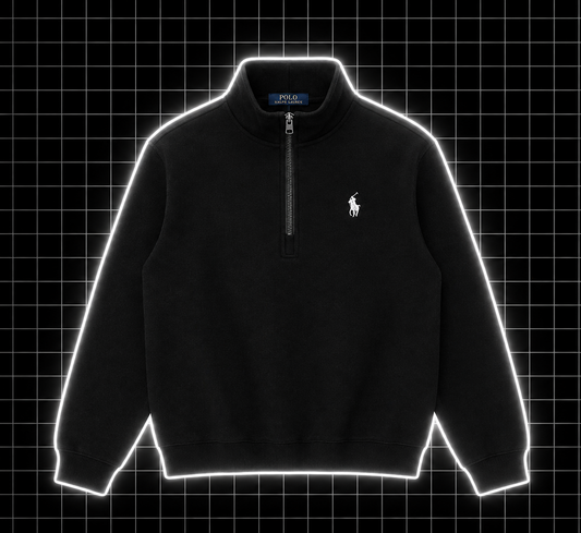 Polo quarter zip čierny